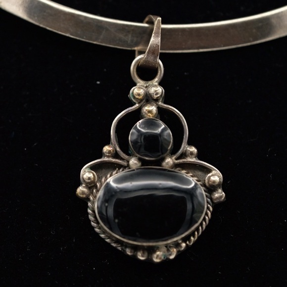 Goth Gorgeous Black Onyx sterling silver Pendant NWT - Picture 8 of 10